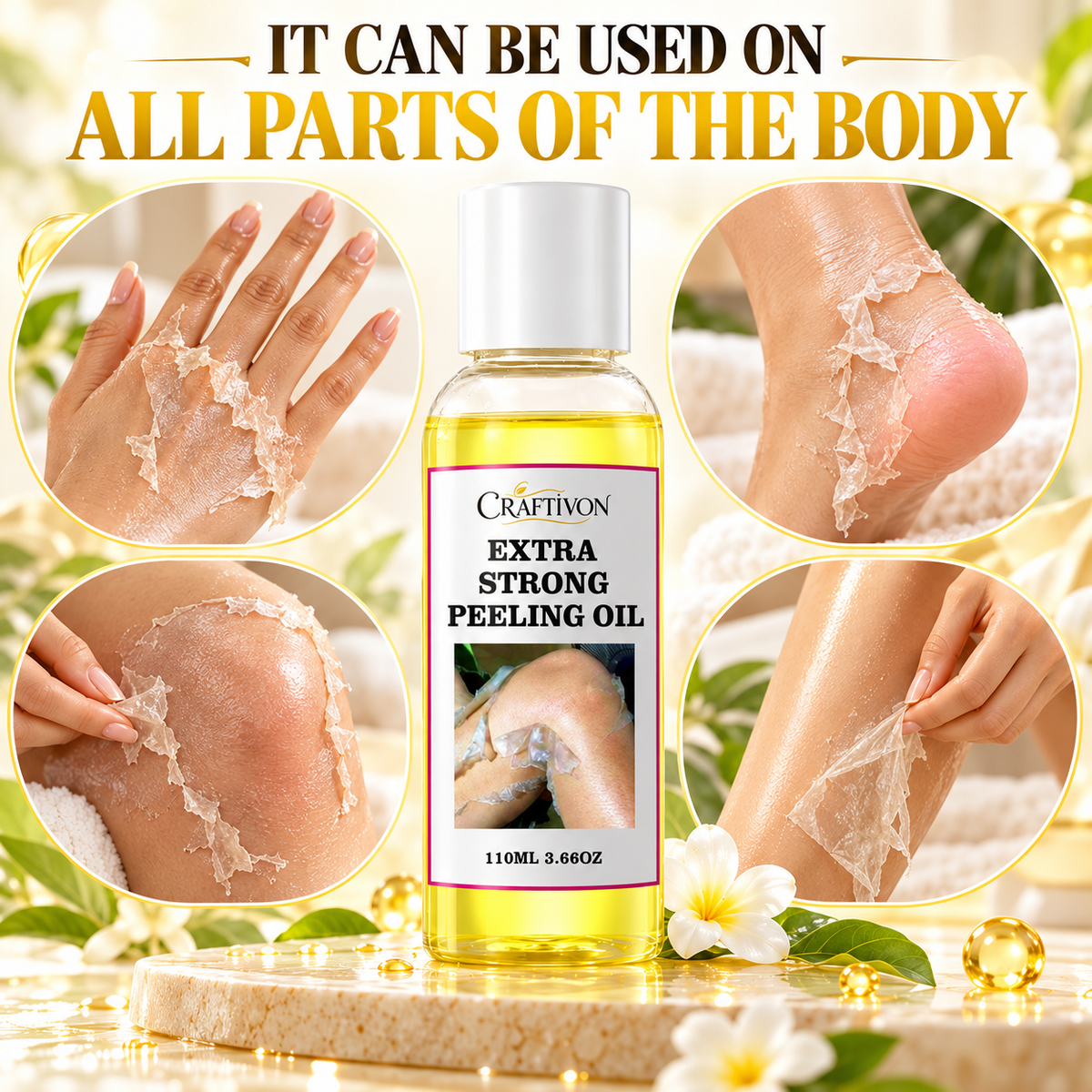 🎀Extra Strong Yellow Peeling Oil – 110ml Body Exfoliating Solution