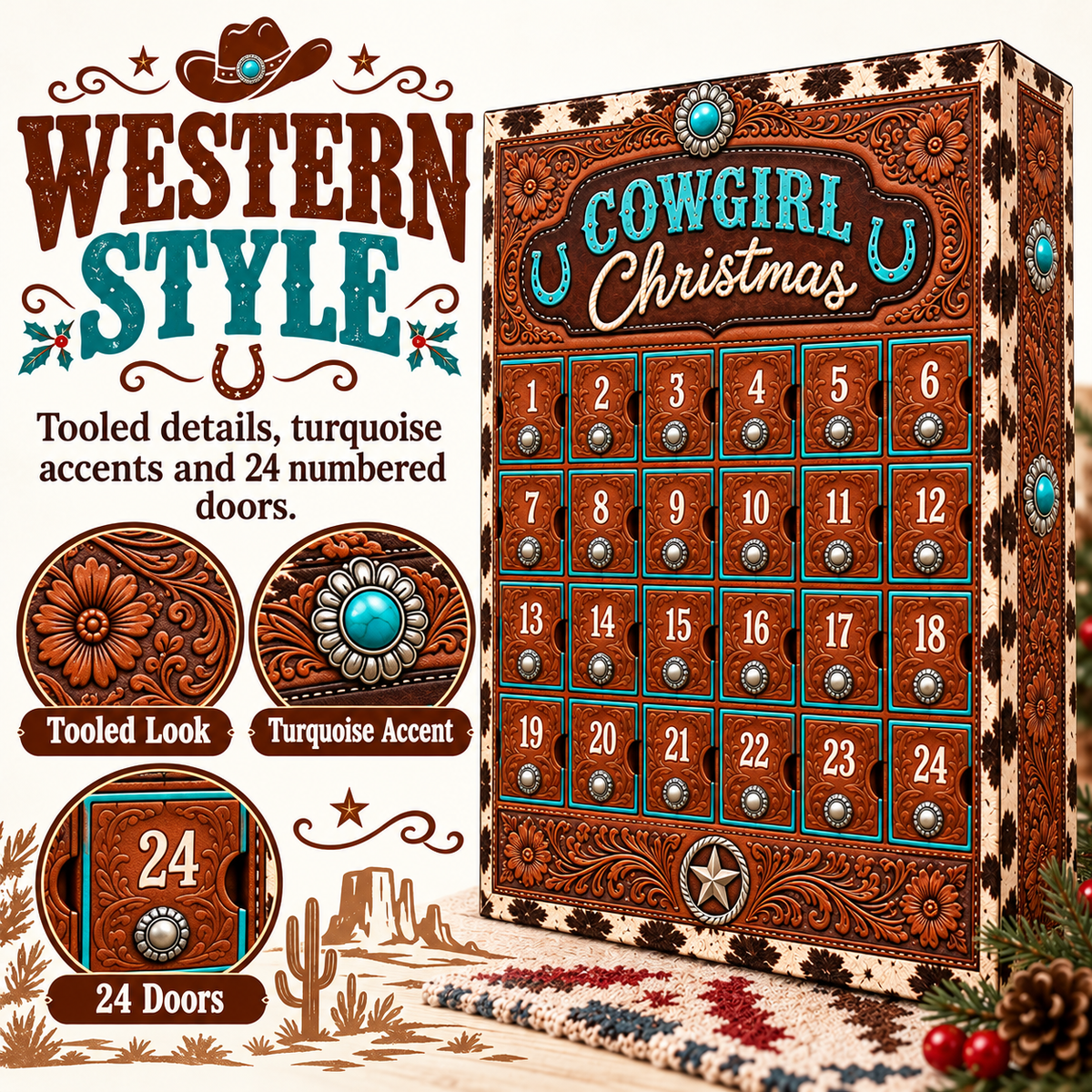 ❤️Cowgirl Christmas Advent Calendar – 24 Days of Western Surprises