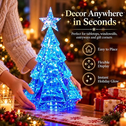 🎀Crystal LED Christmas Tree – Dreamy Blue Glow Tabletop Decoration