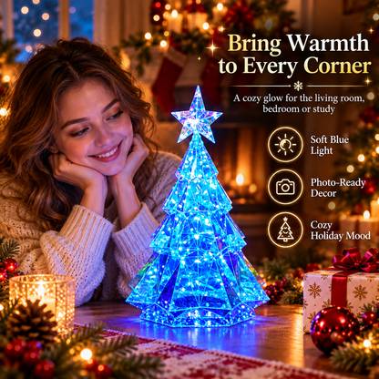 🎀Crystal LED Christmas Tree – Dreamy Blue Glow Tabletop Decoration
