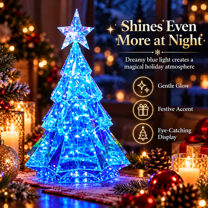 🎀Crystal LED Christmas Tree – Dreamy Blue Glow Tabletop Decoration