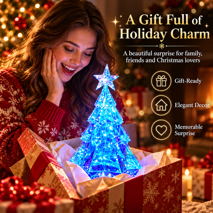 🎀Crystal LED Christmas Tree – Dreamy Blue Glow Tabletop Decoration