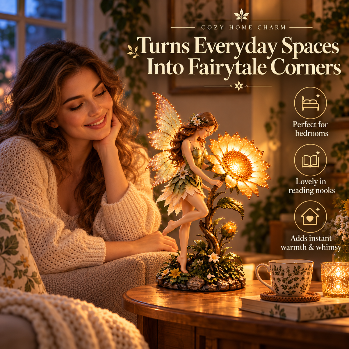 🎀Enchanted Sunflower Fairy Lamp – Whimsical Home Decor & Dreamy Gift