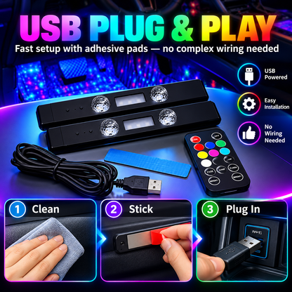 ❤️Music Reactive RGB Car Ambient Lights