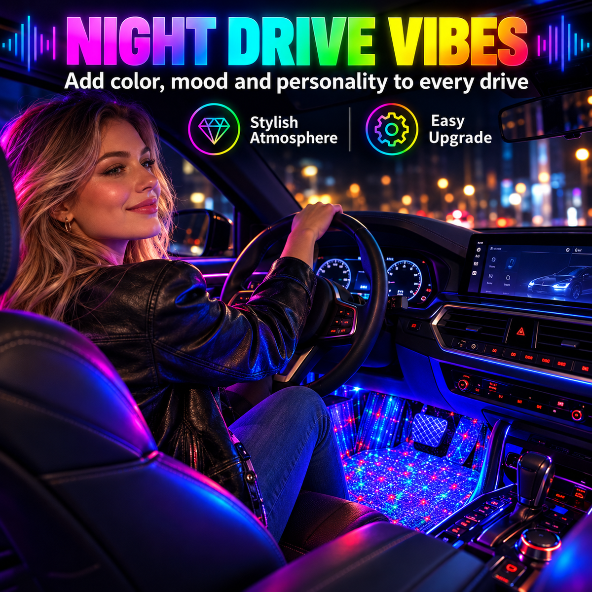 ❤️Music Reactive RGB Car Ambient Lights