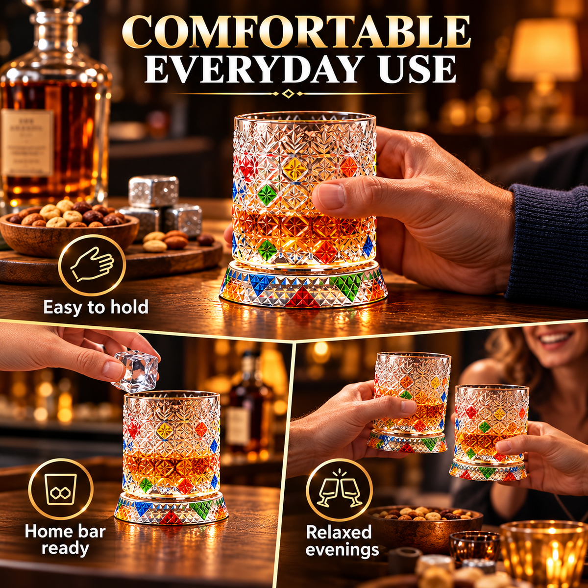 🔥Luxury 360° Spinning Crystal Glass