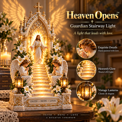 🎉Step-by-Step Illuminated Jesus Stairway | Faith, Hope & Love