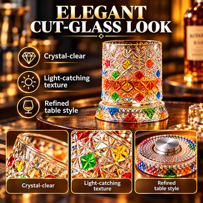 🔥Luxury 360° Spinning Crystal Glass