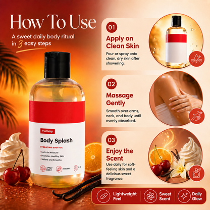 ✨ Body Splash Skin Smoothing Body Oil, Non-Greasy Hydrating Glow Oil