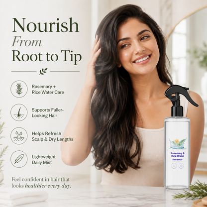 🌿100% Natural Rosemary Rice Water Spray, Nourishing Hair Spray 200ml