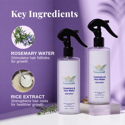 🌿100% Natural Rosemary Rice Water Spray, Nourishing Hair Spray 200ml