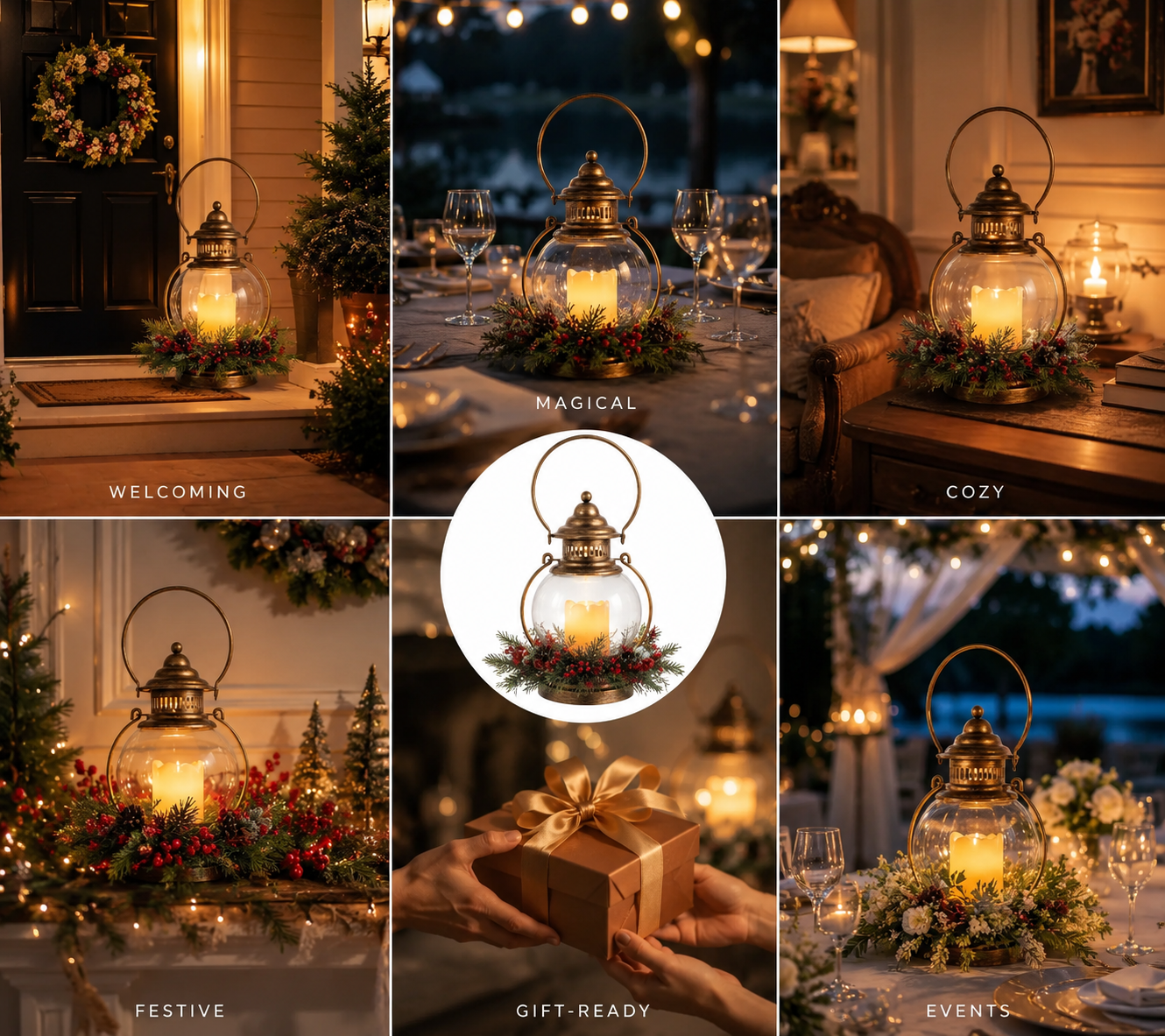 Home Reflections Indoor/Outdoor 16" Hanging Lantern