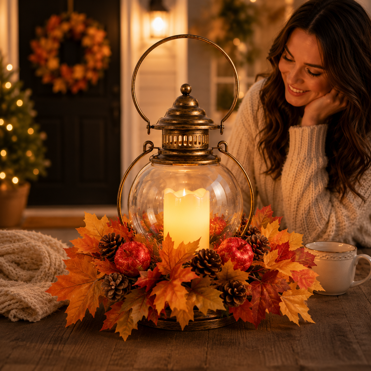 Home Reflections Indoor/Outdoor 16" Hanging Lantern