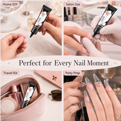 💅 Semi Solid Press On Nail Glue Gel, Quick Dry Long Lasting, No UV Lamp Required