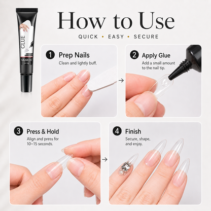 💅 Semi Solid Press On Nail Glue Gel, Quick Dry Long Lasting, No UV Lamp Required