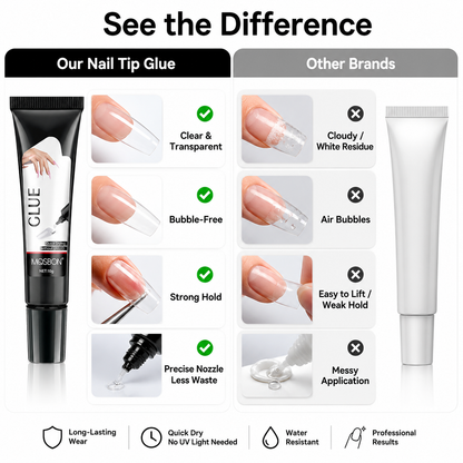 💅 Semi Solid Press On Nail Glue Gel, Quick Dry Long Lasting, No UV Lamp Required