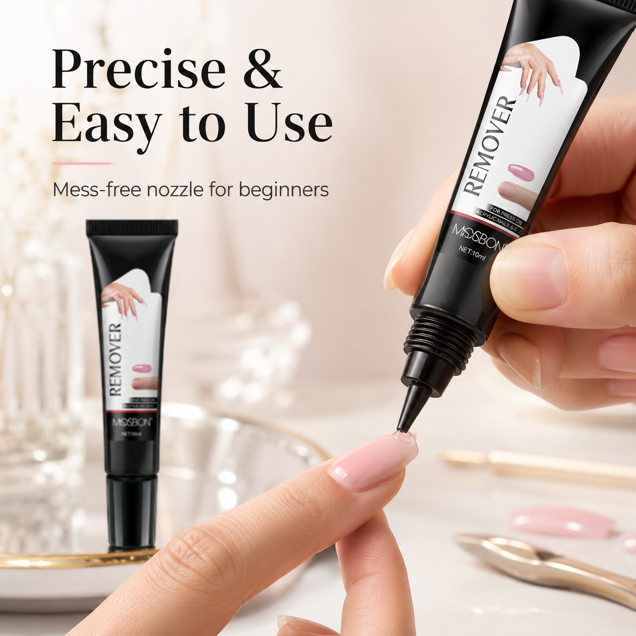 💅 Semi Solid Press On Nail Glue Gel, Quick Dry Long Lasting, No UV Lamp Required