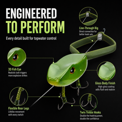 Green Back Topwater Frog Fishing Lure