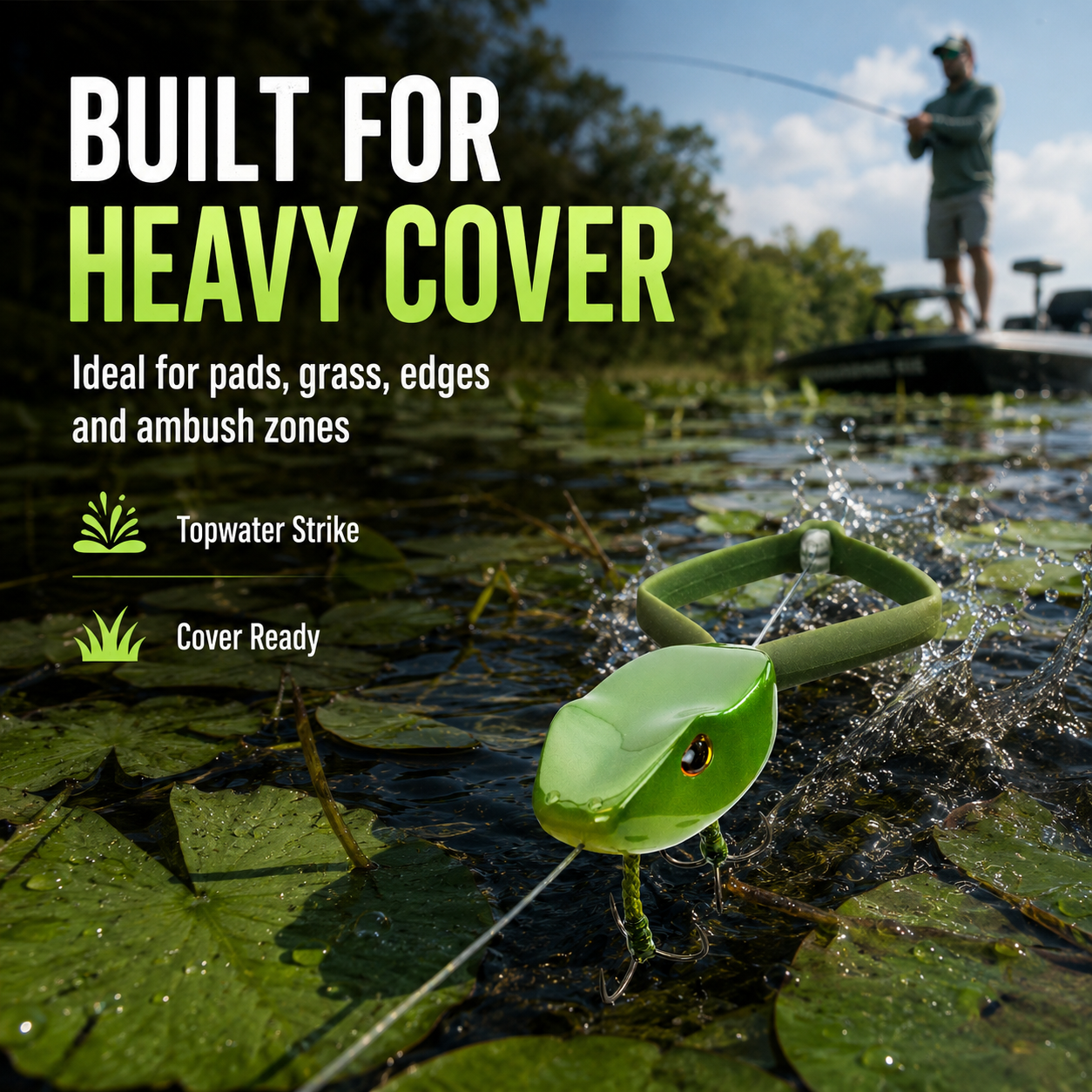 Green Back Topwater Frog Fishing Lure