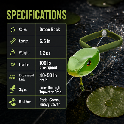 Green Back Topwater Frog Fishing Lure