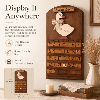 Vintage Wooden Goose Perpetual Calendar