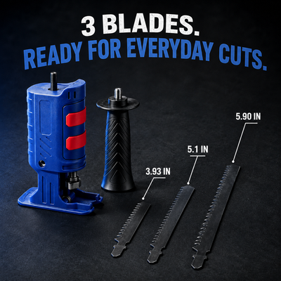 Drill-Powered Reciprocating Saw Adapter Kit – 3 Blades Included
