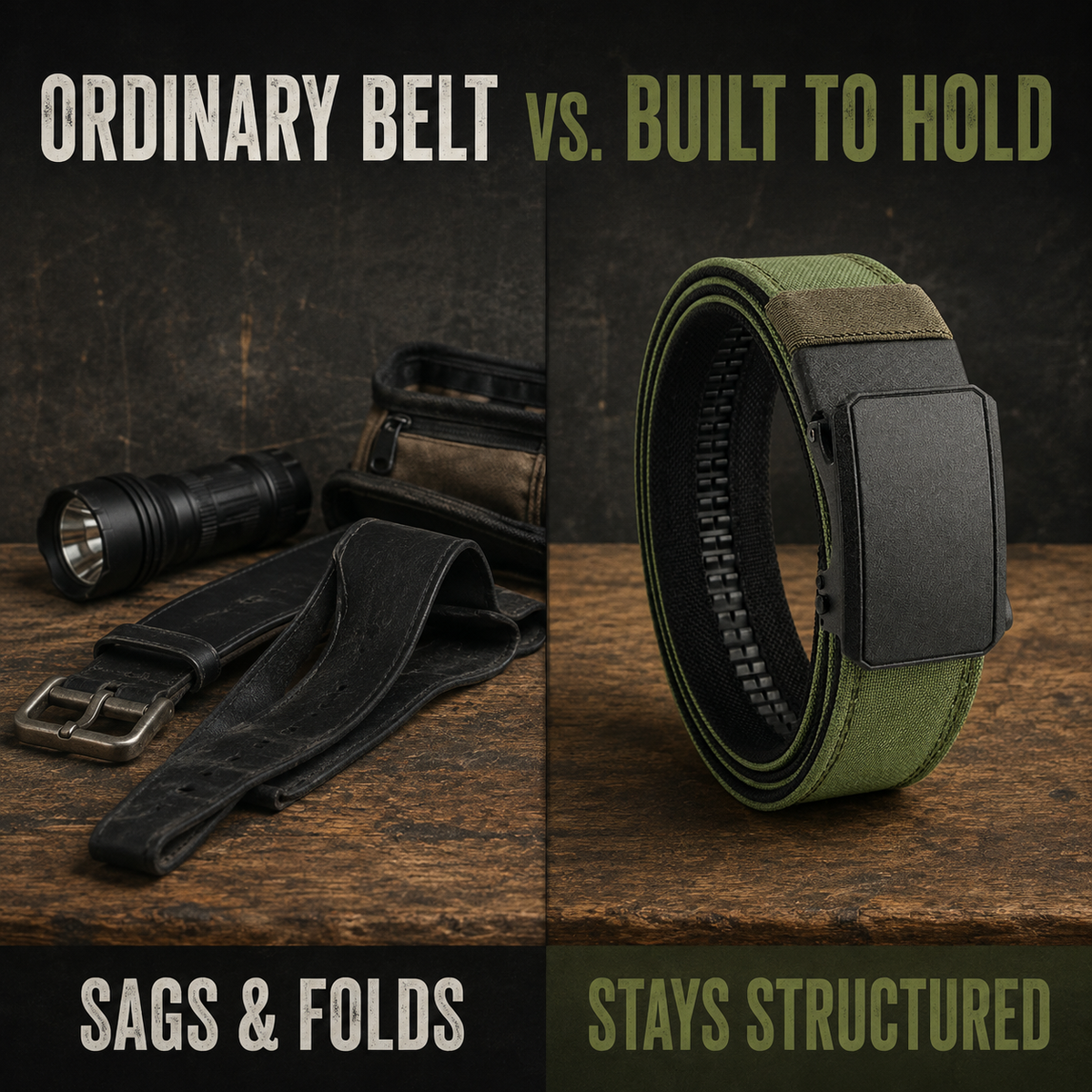 No-Sag Micro-Adjustable EDC Ratchet Belt