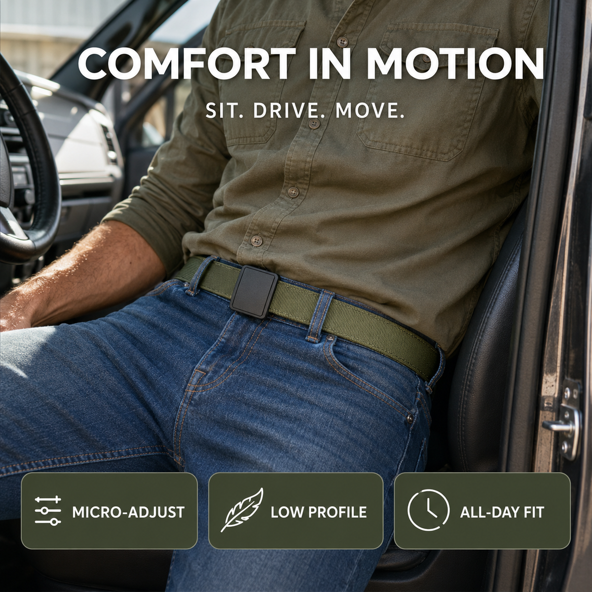 No-Sag Micro-Adjustable EDC Ratchet Belt