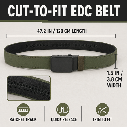 No-Sag Micro-Adjustable EDC Ratchet Belt