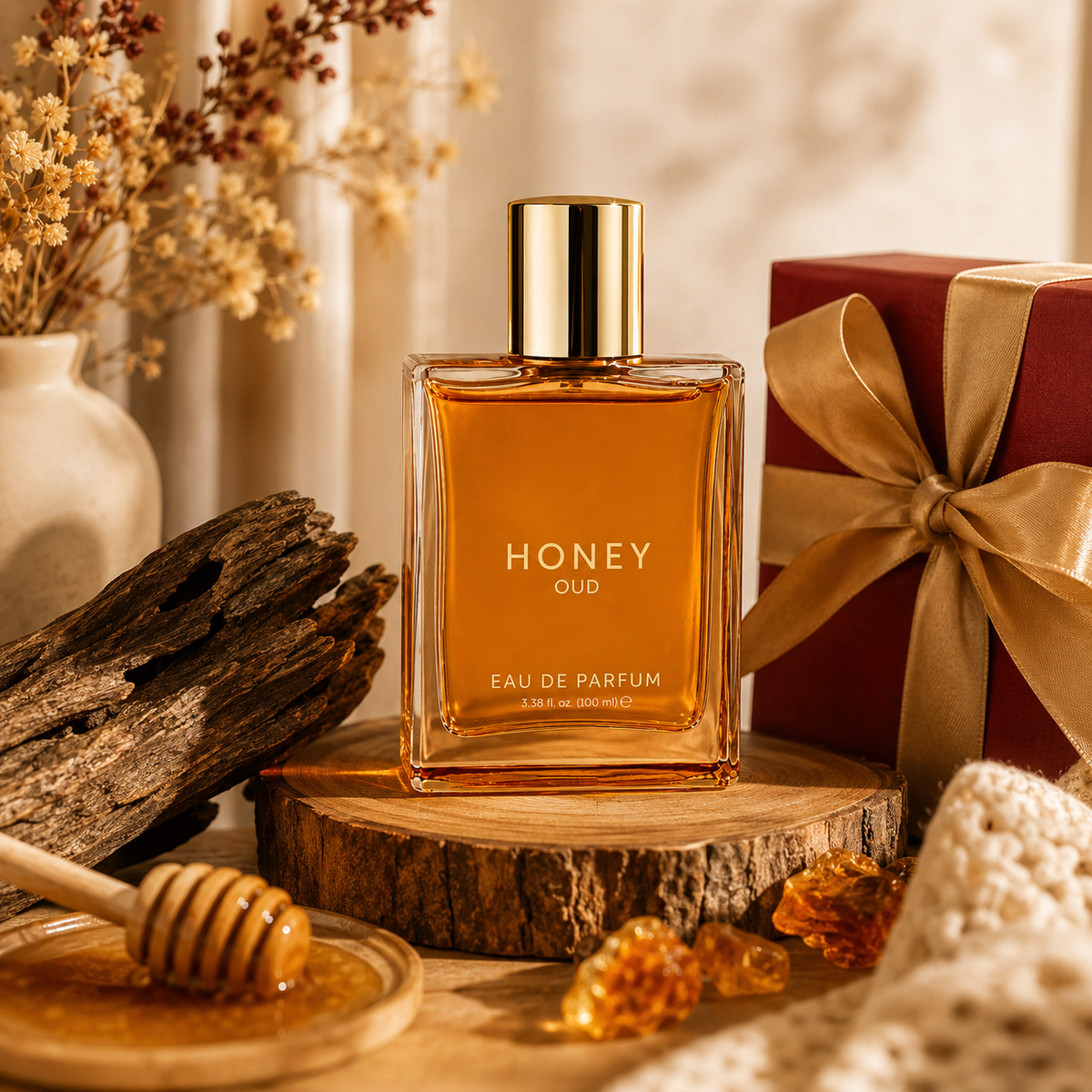Luxury Honey Oud Eau de Parfum – Warm & Rich Unisex Fragrance, 3.4 fl oz