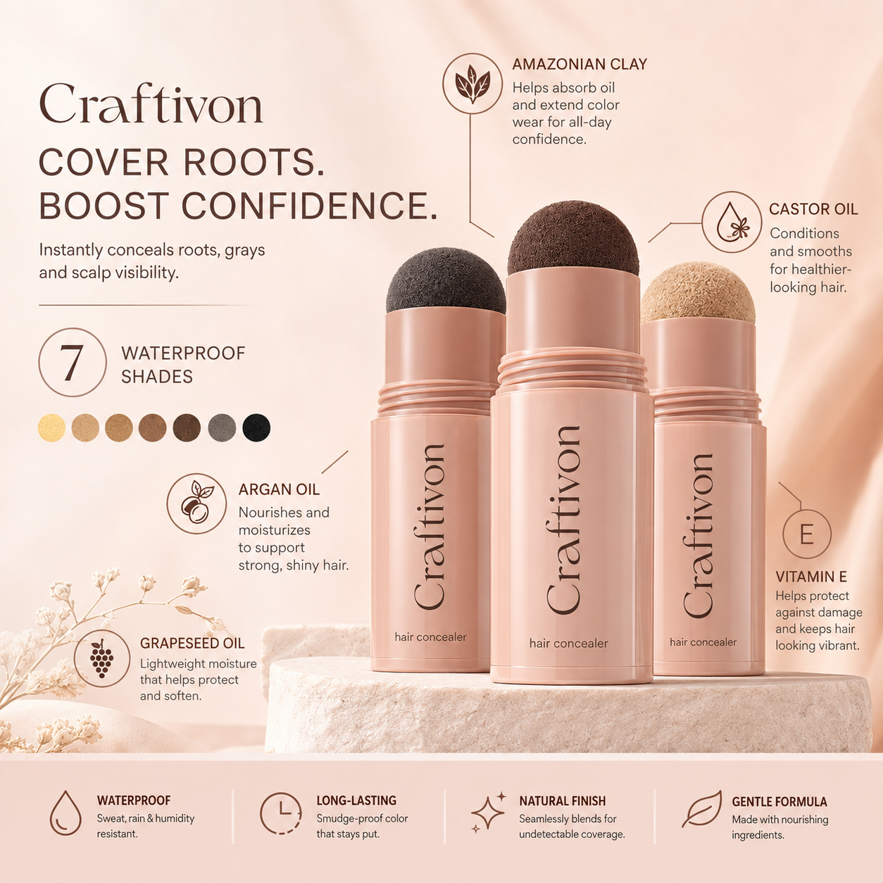 ✨ Sofortiger Haaransatz-Concealer – Voller aussehende Ansätze in Sekunden