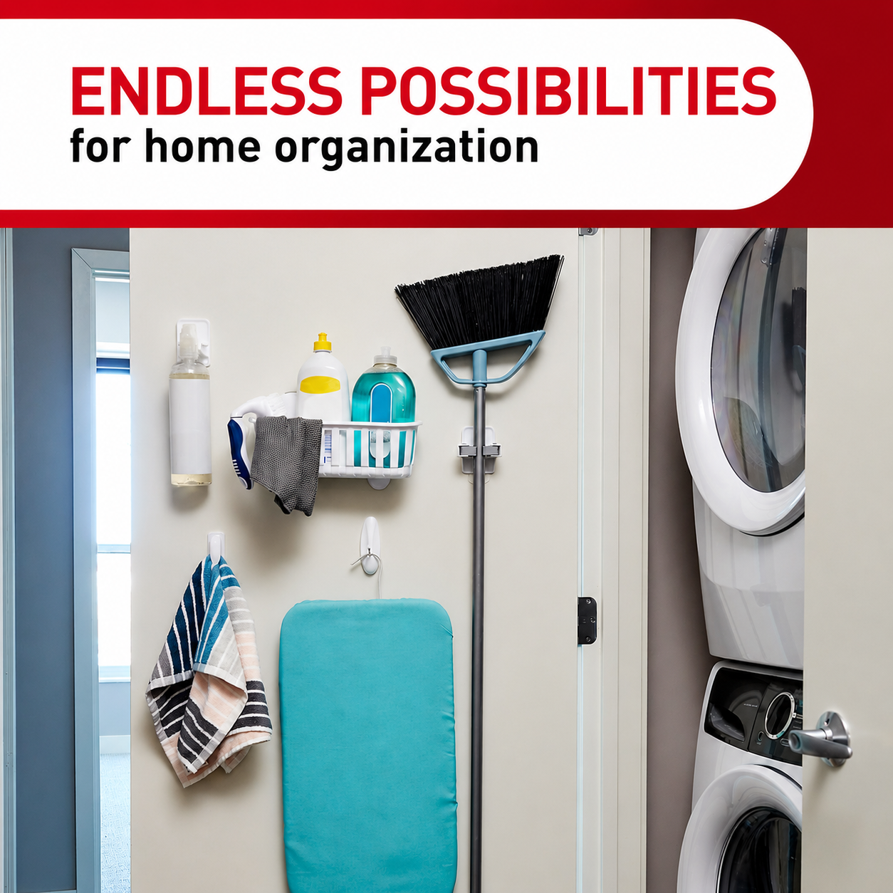 3-Pack Space-Saving Broom & Mop Holders