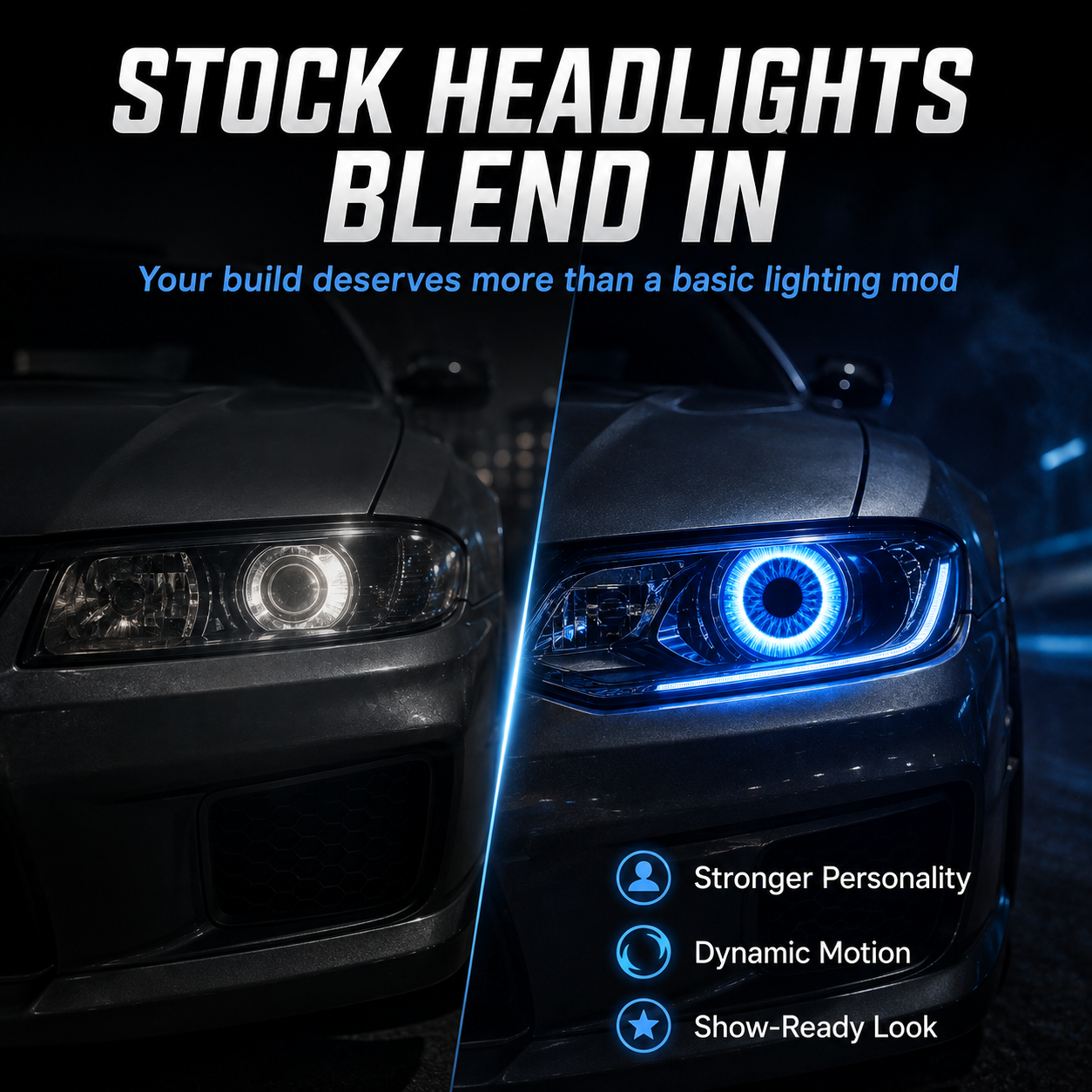 Luz ambiental LED para coche "Ojo de Demonio"