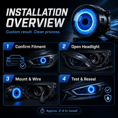 Luz ambiental LED para coche "Ojo de Demonio"
