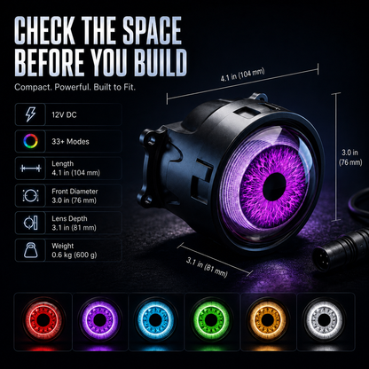 Luz ambiental LED para coche "Ojo de Demonio"