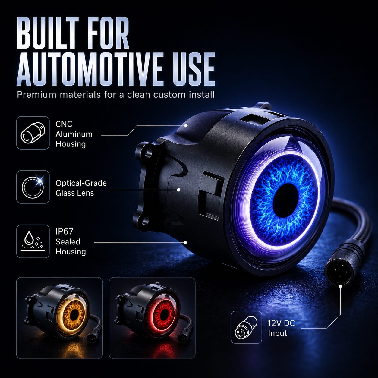Luz ambiental LED para coche "Ojo de Demonio"