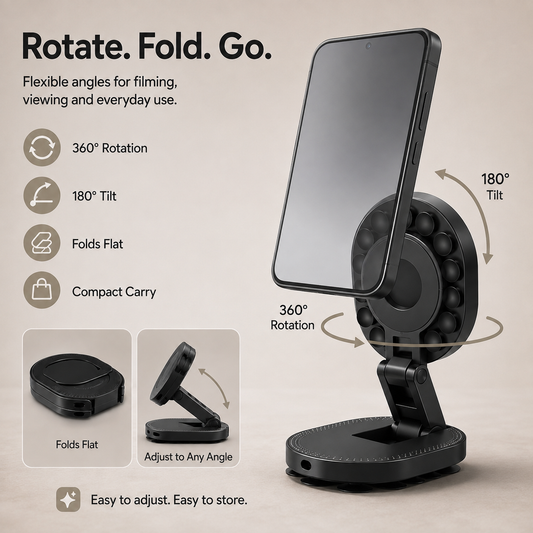 3-in-1 magnetische Saughalterung & 360°-Tischständer