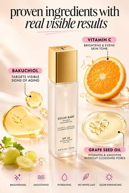 TRULY Solar Baby LSF 45 Unsichtbares Sonnenöl – Vitamin C + Bakuchiol
