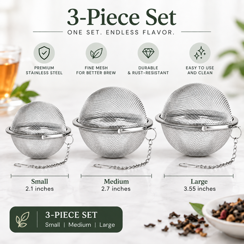 304 Stainless Steel Spice and Tea Filter(3PCS)