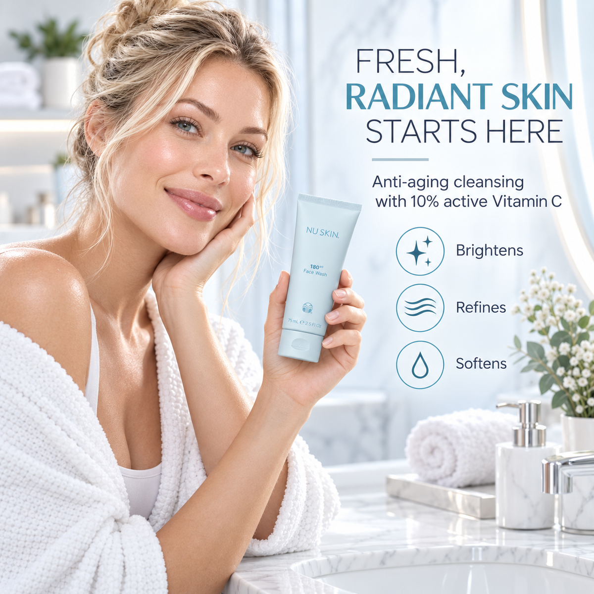 🎉Nu Skin 180° Face Wash | Vitamin C | Mature Skin | 2.5 Fl Oz | 1 Pack