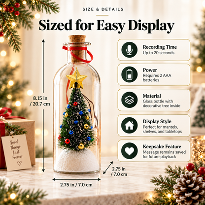 8" Aufnehmbare Weihnachtsbaum-Nachricht in einer Flasche