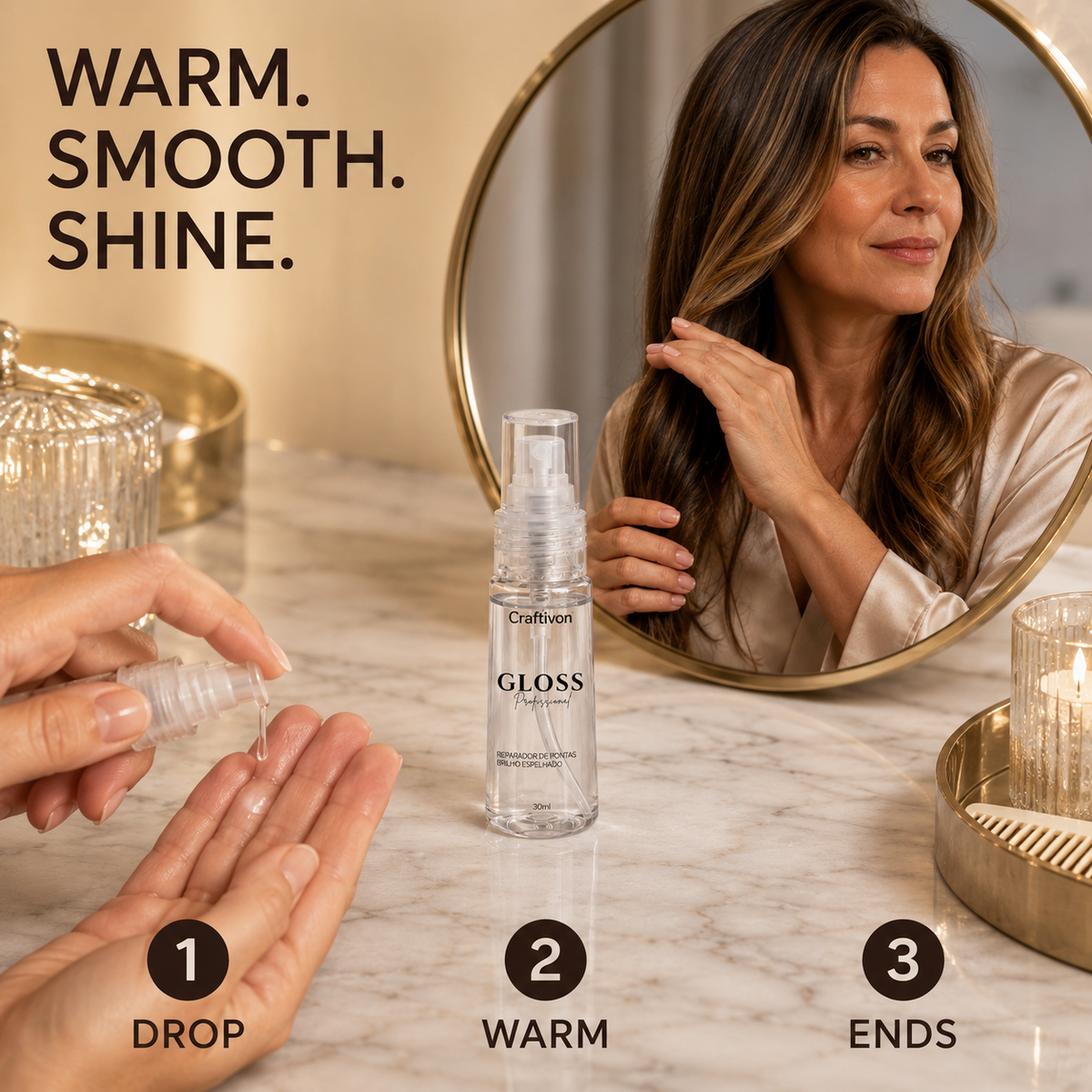 Gloss Capilar Extra Brilho Reparador de Pontas 30ml