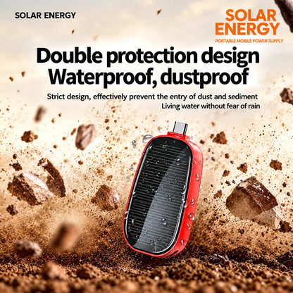 🎁Solar Mini Power Bank with Built-In Charging Connector