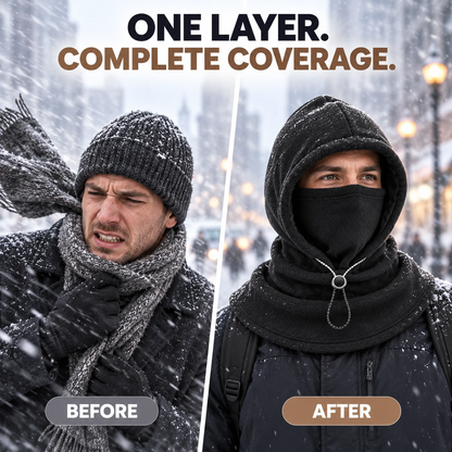 🎉3-in-1 Winter Fleece Balaclava Hood 🧣❄️ Warm Face, Ear & Neck Cover