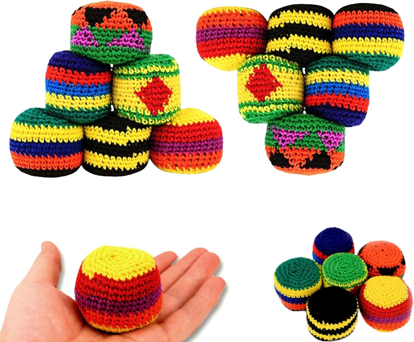 Knit Multicolor Hacky Sack Stress Ball