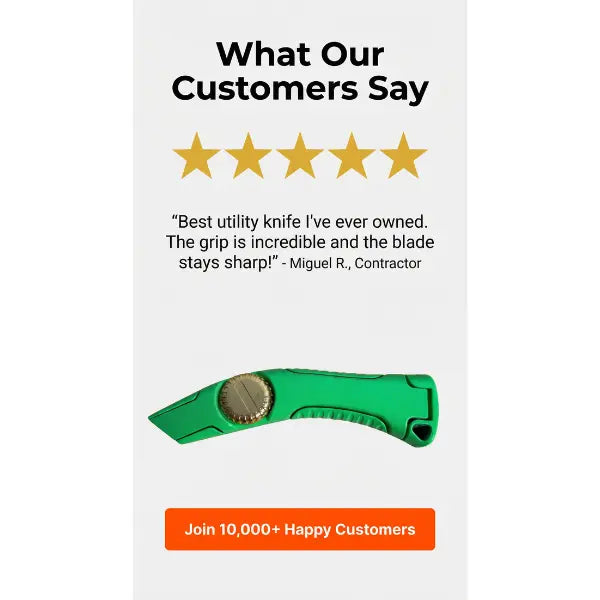 🏠 GripX Pro Heavy Duty Utility Knife – Ergonomic Aluminum, for Roofers & Construction