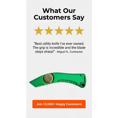 🏠 GripX Pro Heavy Duty Utility Knife – Ergonomic Aluminum, for Roofers & Construction