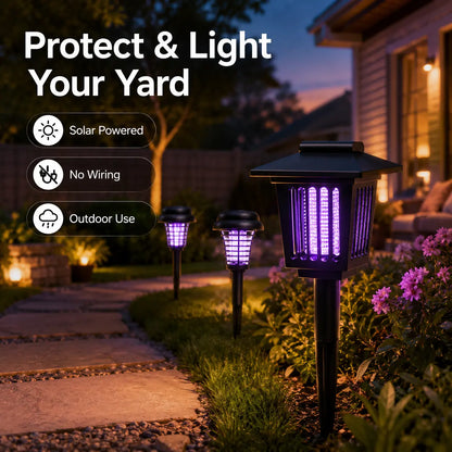 🦟 Solar Mosquito Zapper Light – Outdoor Garden Stake, UV Killer + Pathway Lamp, Dual Mode, Weather Resistant