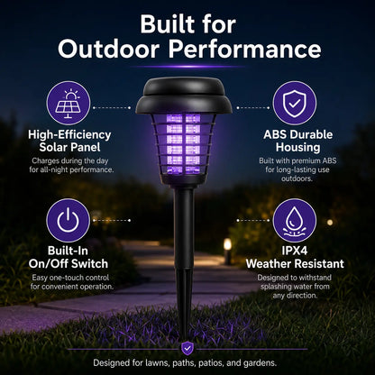 🦟 Solar Mosquito Zapper Light – Outdoor Garden Stake, UV Killer + Pathway Lamp, Dual Mode, Weather Resistant