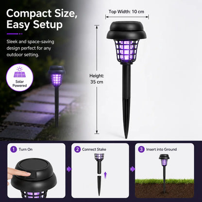 🦟 Solar Mosquito Zapper Light – Outdoor Garden Stake, UV Killer + Pathway Lamp, Dual Mode, Weather Resistant